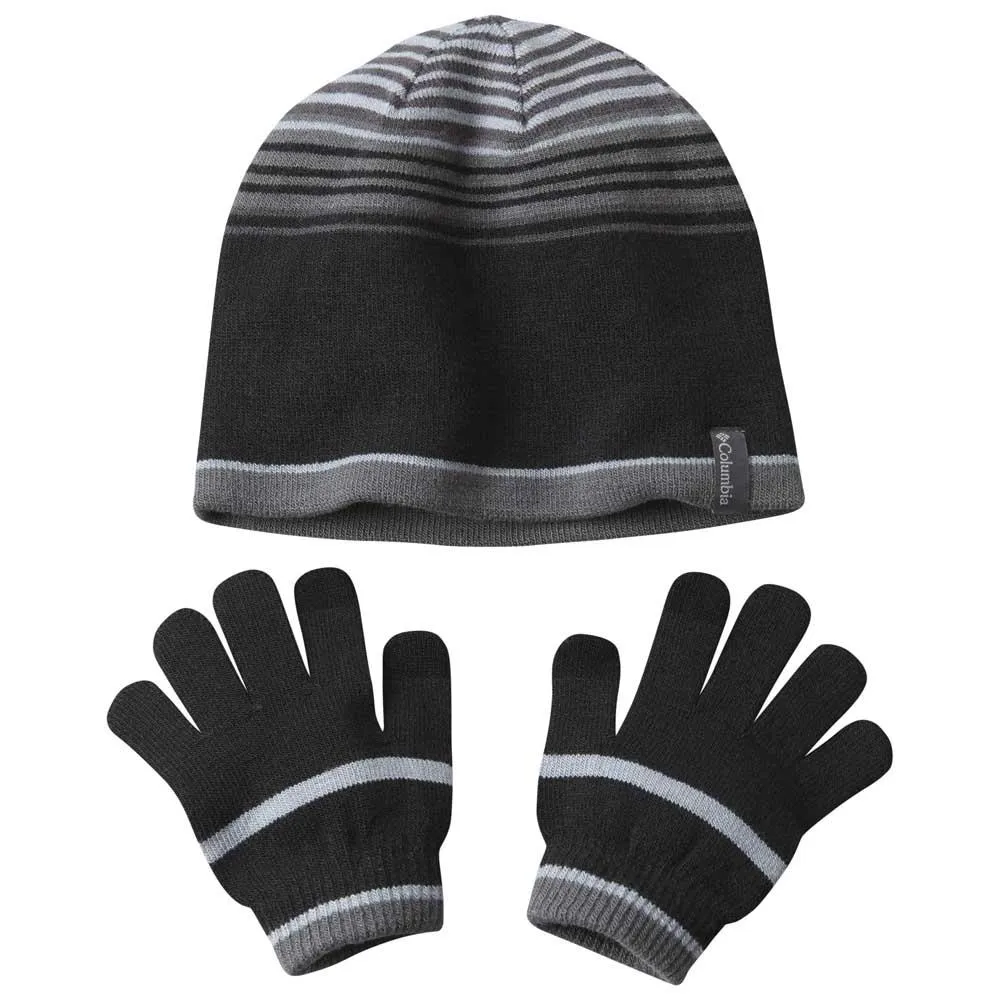 Columbia Youth Hat And Glove Set Μαύρο, Trekkinn