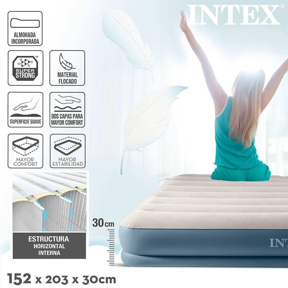 Intex Standard Pillow Rest Midrise, Intex Queen Dura Beam Pillow Rest Air Bed