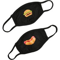 Mister tee Masque Protection Burger And Hot Dog 2 Unités