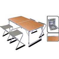 Redcliffs Foldable Camping Table With 4 Chairs 120x60x70 cm